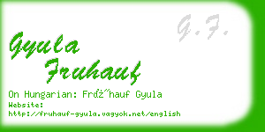 gyula fruhauf business card